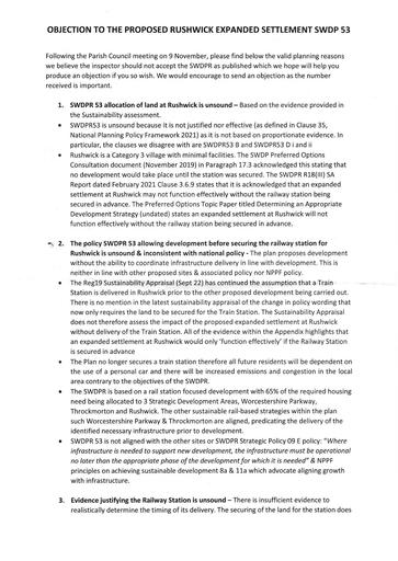 Objection to the Proposed Rushwick Expanded Settlement SWDP 53 redacted