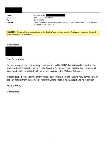 Alison James Email redacted