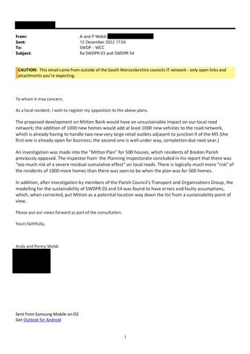 Andy and Penny Webb Email redacted